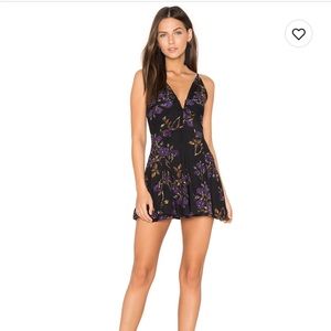 Aida Dress NBD size M worn once. Black floral mini dress